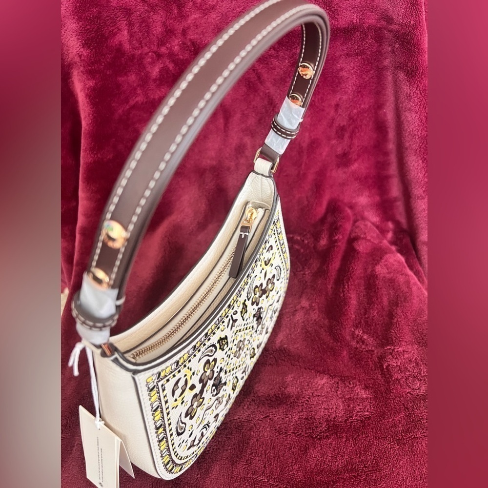 TORY BURCH•EMERSON LEATHER PRINTED SHOULDER BAG - Picture 3 of 15
